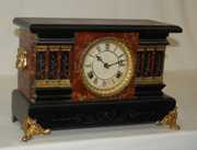 Waterbury “Dragon” Enameled Wood Mantel Clock