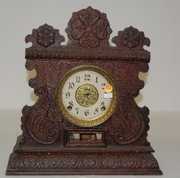 Ingraham Oak Carved Kitchen Clock