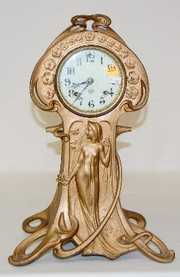 Ansonia “Ophelia” Metal Mantel Case Clock