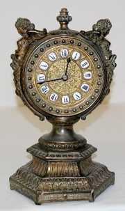 Ansonia “Etruscan” Metal Mantel Clock