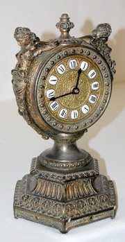 Ansonia “Etruscan” Metal Mantel Clock
