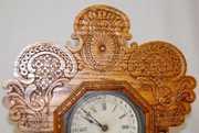 Ingraham Pressed Oak Calendar Mantel Clock