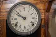 Ingraham Pressed Oak Calendar Mantel Clock