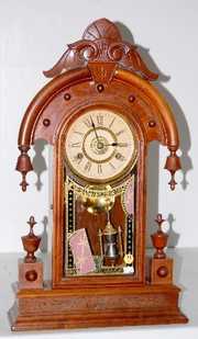 New Haven Walnut “Elbe” 8 Day Parlor Clock