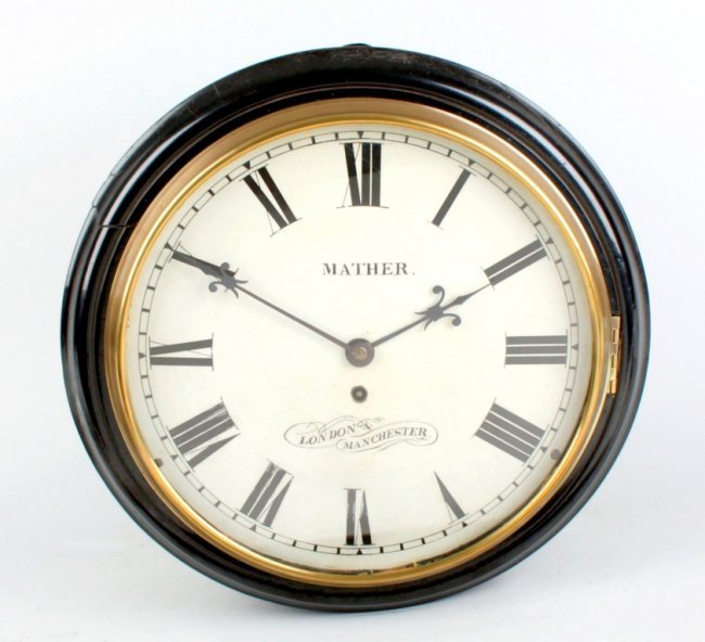 A Victorian single fusee wall clock
