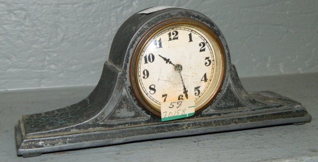 American 1 day cast metal bank clock.