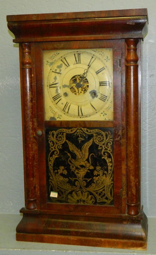 Seth Thomas 30 hour shelf clock w/eagle detail.