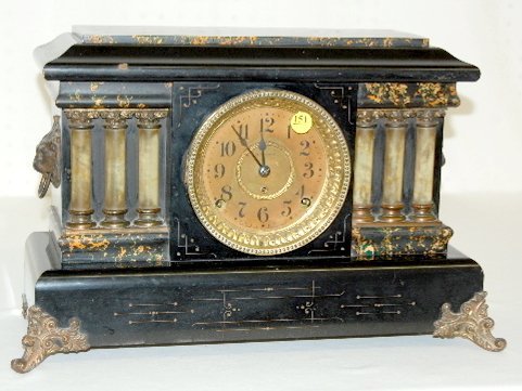 Seth Thomas Enameled Wood Mantel Clock, T & S