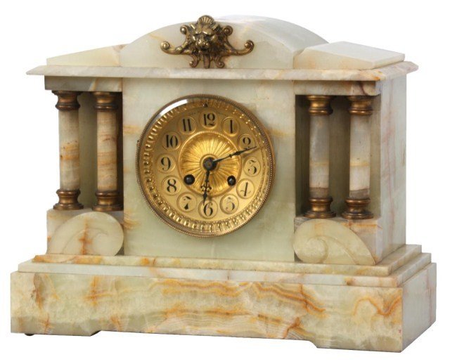 Green Onyx French Mantle Clock