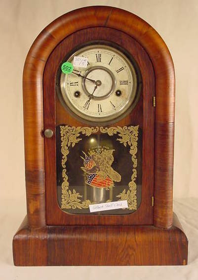 Gilbert Round Top Shelf Clock in Mahogany