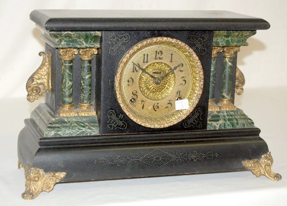 Ingraham “Adrian” Enameled Wood Mantel Clock