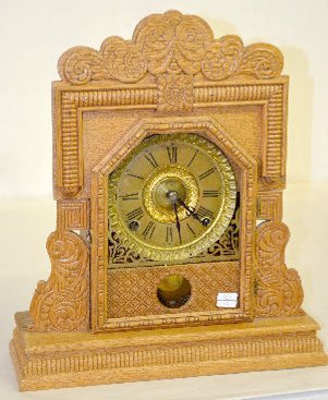 Ingraham Oak Cabinet B Mantel Clock