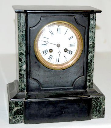 French Slate and Marble Mantel Clock