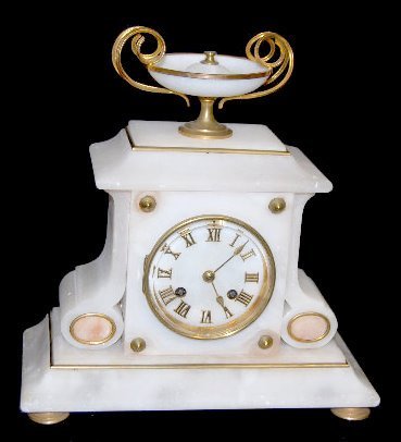 S Marti & Cie Alabaster Mantel Clock