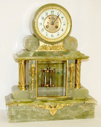 Marti 1900 Green Onyx Mantel Clock