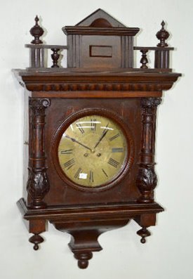 Carved German T&S Wall Clock