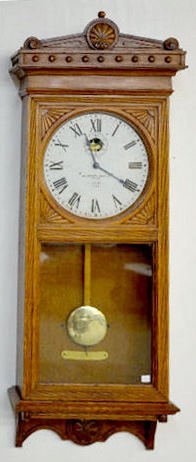 Self Winding P.R.R. Oak Hanging Clock