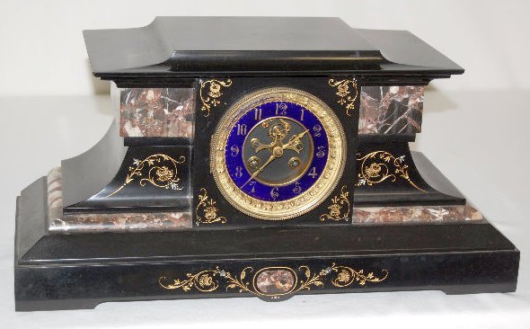 Ornate Slate & Marble Mantel Clock
