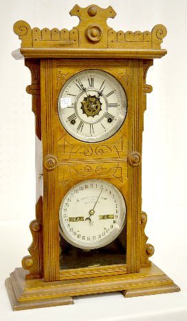 Waterbury Walnut #44 Calendar Clock