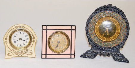 3 Art Deco Miniature Clocks, Lux & Sirocco