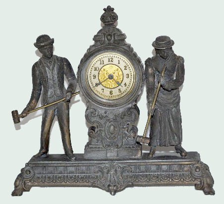 Ansonia Double Statue Clock, “Croquet”