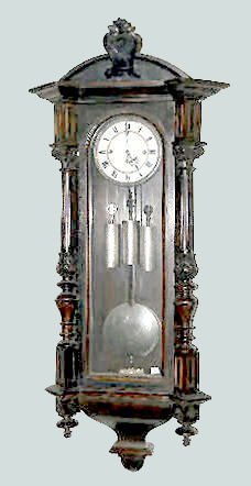 Ebonized 3 Weight Vienna Regulator Clock