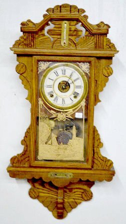 Seth Thomas Oak Hanging Kitchen Clock