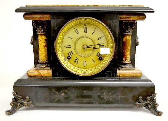 Seth Thomas Adamantine & Enamel Mantel Clock