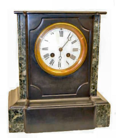 French J. W. B. Slate & Marble Mantel Clock