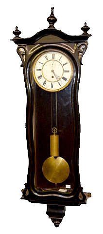 Ebony 1 Wt. Serpentine Vienna Regulator Clock
