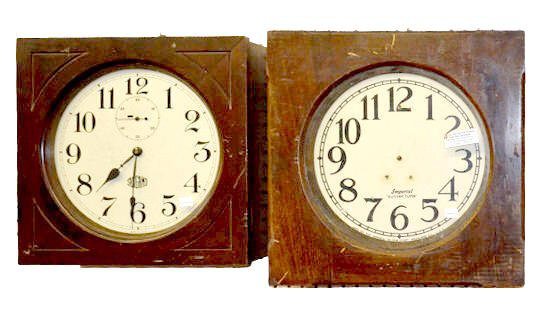 2 Square Gallery Clocks; Sangamo & Imperial