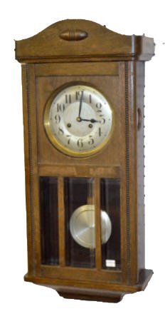 German T & S Box Clock w/Beveled Glass