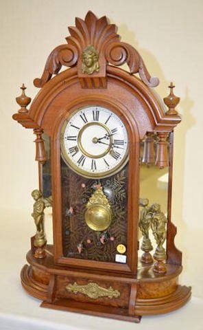 New Haven Walnut Occidental Parlor Clock