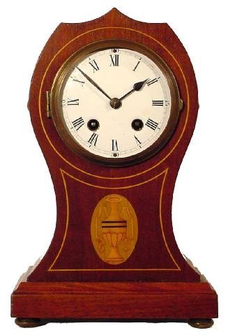 Mahogany Inlaid Mantel Clock w/Urn Design