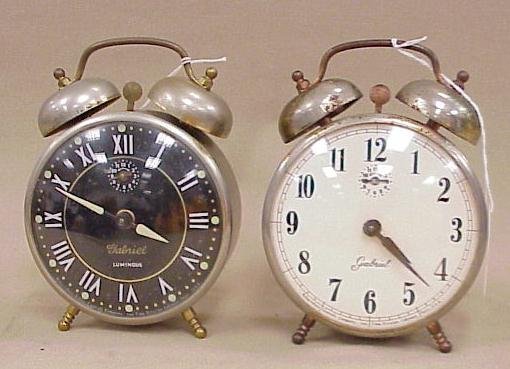 Pr Gabriel Wind Up Alarm Clocks-Black & White Face