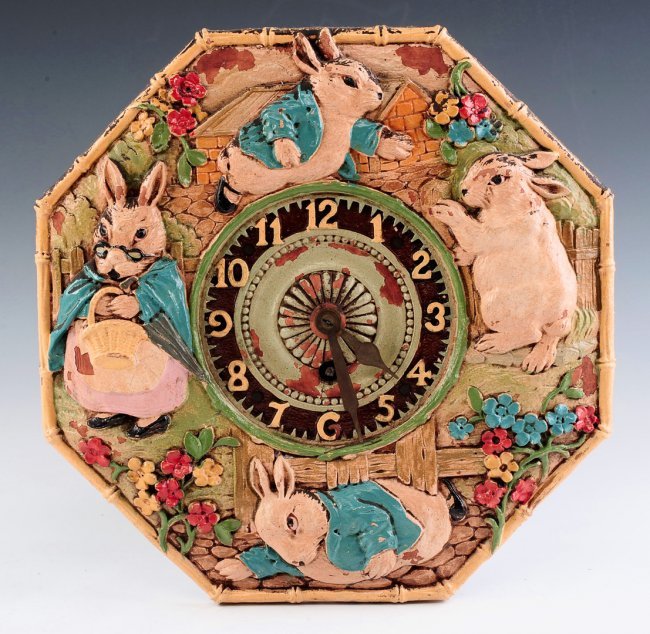 A CIRCA 1930 LUX  PETER RABBIT WALL CLOCK