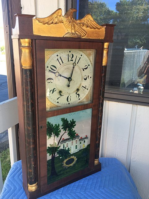 Eli Terry, Jr. & Co. Shelf Clock with Gilt Eagle