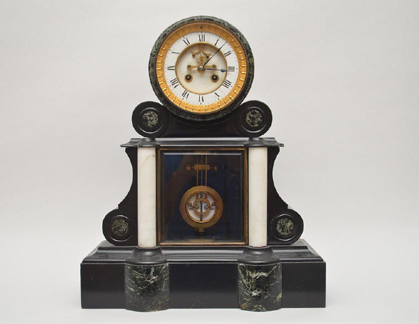 Antique Marble Mantel Clock with time and strike