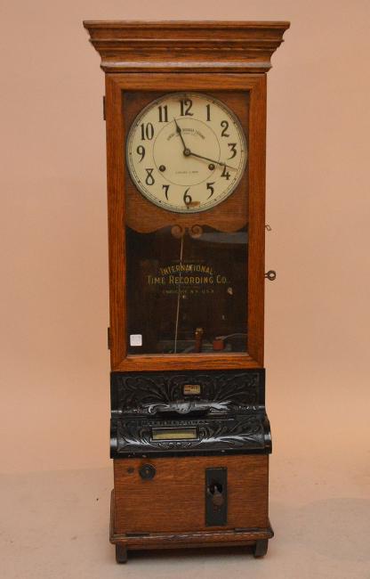 International Time Recording Co. time clock, antique