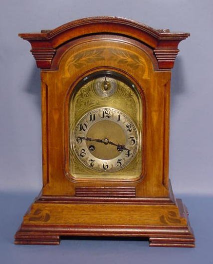 Junghans Inlaid Mahogany Shelf Clock