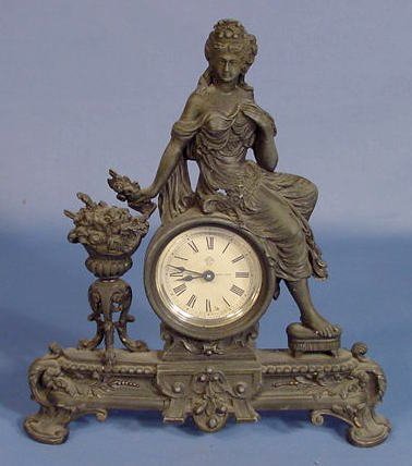 Ansonia Gloriana Metal Novelty Clock