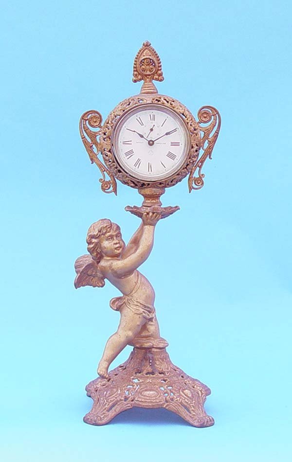 Ansonia Gilt Metal Cherub Figural Clock