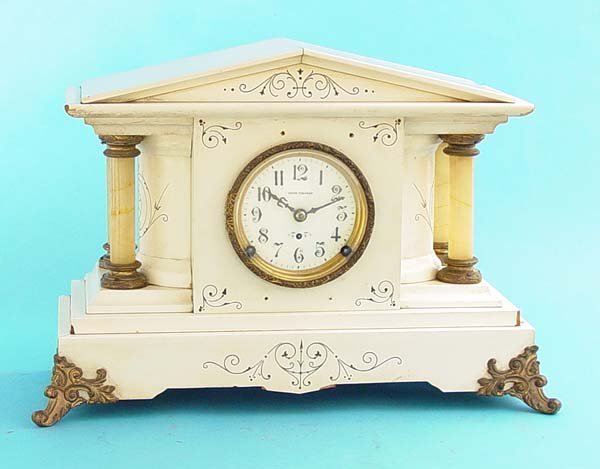 Seth Thomas White Adamantine Mantel Clock