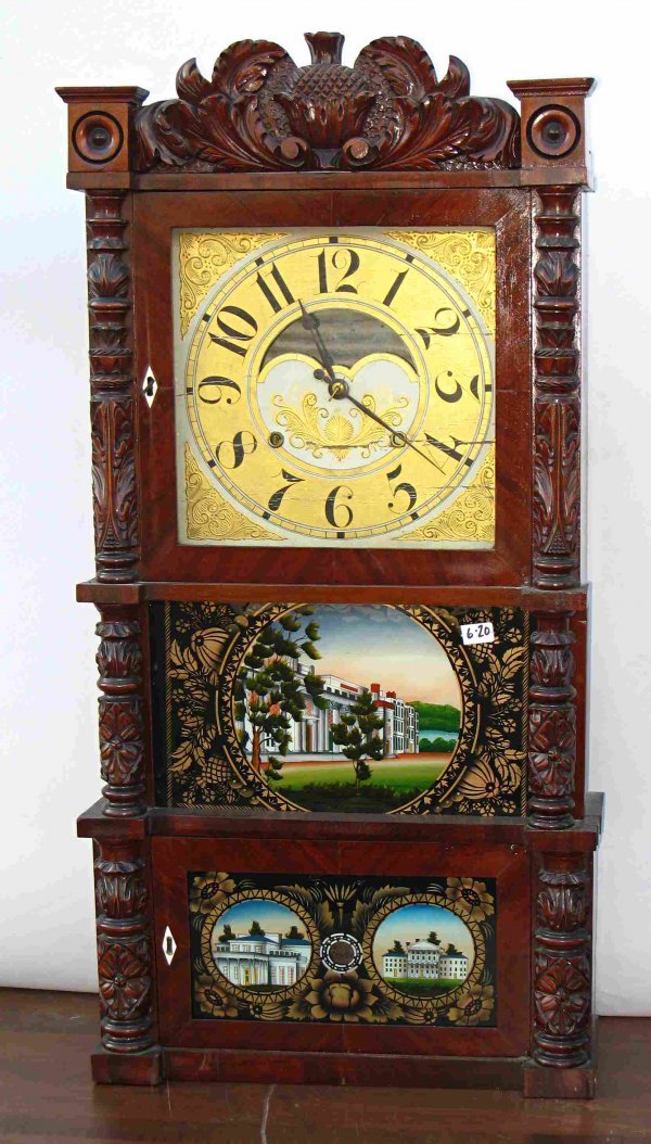 An exuberantly decorated shelf clock by C & L.C. Iv