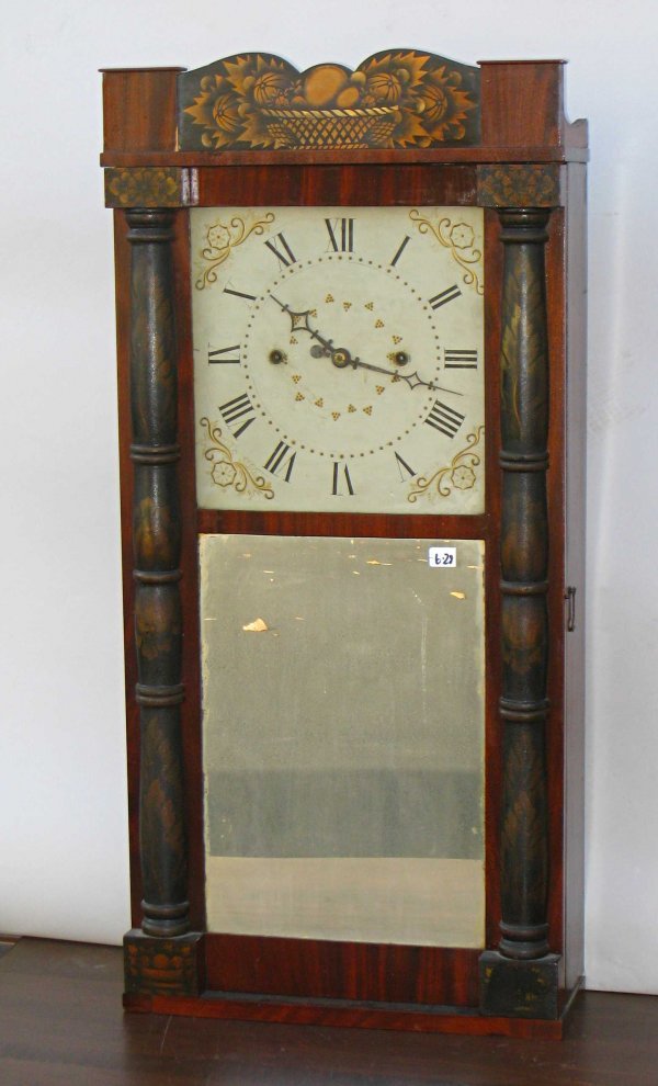 Stencil decorated shelf clock