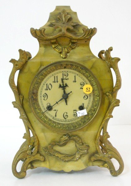 New Haven Enameled Iron Corydon Clock