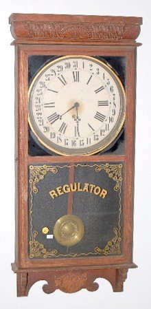 Ingraham Western Union Hanging Calendar Clock