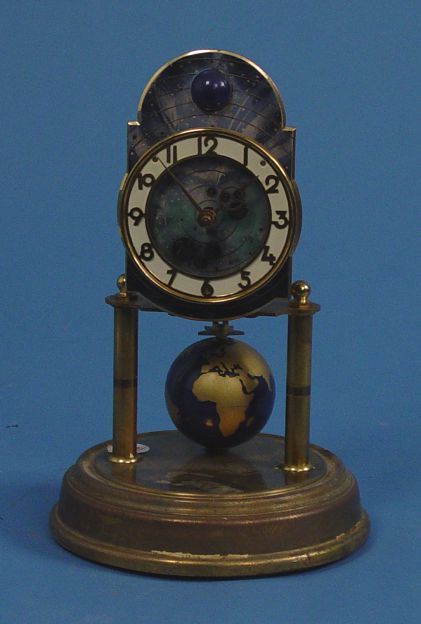 J Kaiser 400 Day Globe Pendulum Mantle Clock