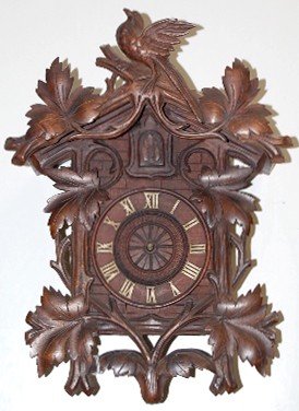 Black Forest Carved Bird Cuckoo Clock