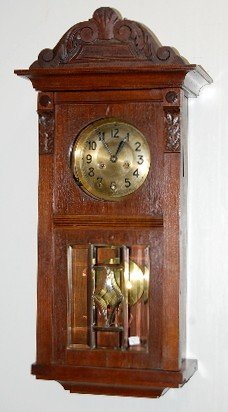 German Leaded Glass Box Clock